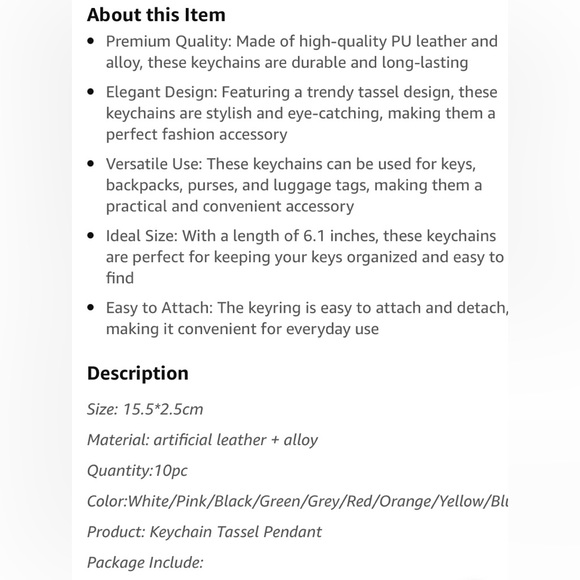 🌼🎀NEW🎀Tassels for handbags/keychains/key ring for bag/accessories/detailing - Picture 5 of 5